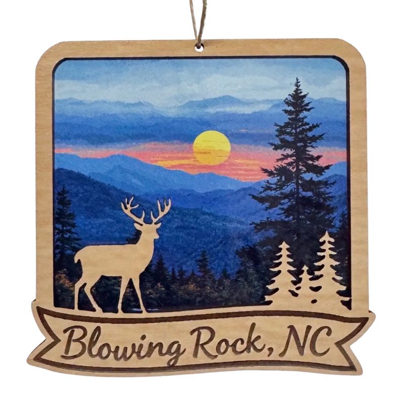 Blowing Rock Deer Mountain Ornament